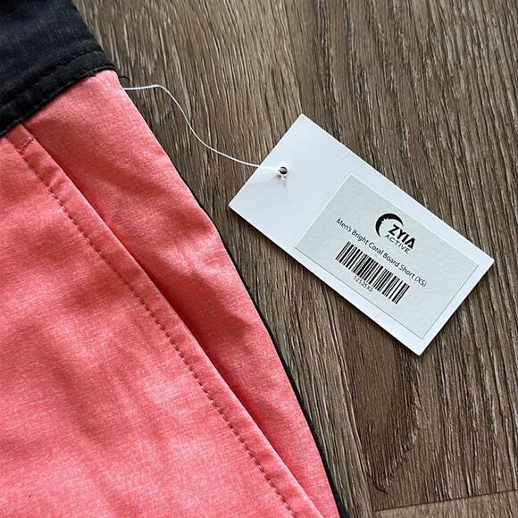 NWT Zyia Active Coral Board Shorts XS 7” Swim Surf Beachwear Pockets - Picture 2 of 7